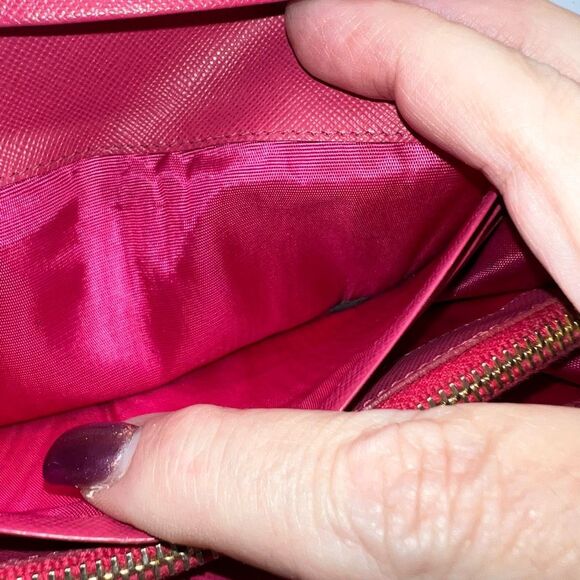 Prada Saffiano Pink and Cream Interior Long Wallet RARE - Picture 12 of 16